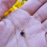 0.50 Carat (ctw) 14K White Gold Round Cut Black Diamond Ladies Solitaire Pendant (Silver Chain Included) 1/2 CT