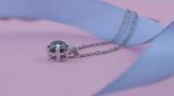 1.00 Carat (ctw) 18K White Gold Round Cut Black Diamond Ladies Solitaire Pendant (Silver Chain Included) 1 CT