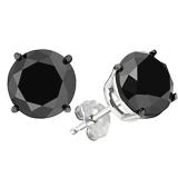 5.00 Carat (ctw) 10K White Gold Round Cut Black Diamond Ladies Stud Earrings