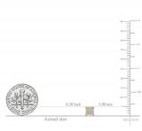Round White Diamond V Prong Square Hip Hop Iced Unisex 1Pc Stud Earring (0.03 ctw, Color I-J, Clarity I2-I3) in 10K Yellow Gold in Screw Back