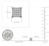 0.06 Ctw Natural Round White Diamond 4.5mm Square Hip Hop Iced Out Studs in 925 Sterling Silver, Screw Back,Unisex Design Ladies,Mens Real Diamond Earrings