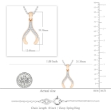 0.15 Carat (ctw) 18K Rose Gold Round Cut White Diamond Ladies Fashion Wishbone Pendant Necklace