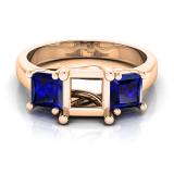 1.40 Carat (ctw) 10K Rose Gold Princess Cut Blue Sapphire Ladies Semi Mount Bridal Engagement Ring (No Center Stone)