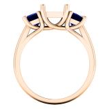 1.40 Carat (ctw) 10K Rose Gold Princess Cut Blue Sapphire Ladies Semi Mount Bridal Engagement Ring (No Center Stone)