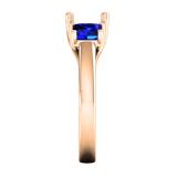 1.40 Carat (ctw) 10K Rose Gold Princess Cut Blue Sapphire Ladies Semi Mount Bridal Engagement Ring (No Center Stone)