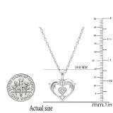0.05 Carat (ctw) 18K White Gold Round White Diamond Ladies Heart Shape Double Dolphin Pendant