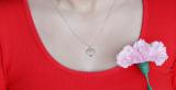0.05 Carat (ctw) 18K Yellow Gold Round White Diamond Ladies Heart Shape Double Dolphin Pendant