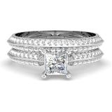 0.50 Carat (ctw) 14K White Gold Round White Diamond Ladies Semi Mount Bridal Engagement Ring Set 1/2 CT (No Center Stone)