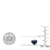 0.65 Carat (ctw) 10K White Gold Heart Cut Blue Sapphire Ladies Heart Shaped Pendant