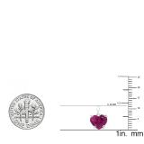 0.65 Carat (ctw) 10K White Gold Ruby Ladies Heart Shaped Pendant