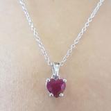 0.65 Carat (ctw) 10K White Gold Ruby Ladies Heart Shaped Pendant