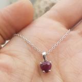 0.65 Carat (ctw) 10K White Gold Ruby Ladies Heart Shaped Pendant