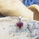 0.65 Carat (ctw) 10K White Gold Ruby Ladies Heart Shaped Pendant