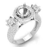 1.80 Carat (ctw) 18K White Gold Round White Diamond Ladies Bridal Semi Mount Engagement Ring (No Center Stone)