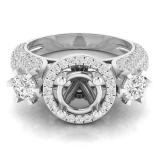 1.80 Carat (ctw) 18K White Gold Round White Diamond Ladies Bridal Semi Mount Engagement Ring (No Center Stone)
