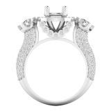 1.80 Carat (ctw) 18K White Gold Round White Diamond Ladies Bridal Semi Mount Engagement Ring (No Center Stone)