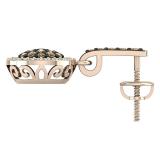 1.15 Carat (ctw) 14K Rose Gold Round Cut Champagne & White Diamond Ladies Cluster Style Dangling Drop Earrings