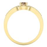 0.75 Carat (ctw) 10K Yellow Gold Round Cut Champagne & White Diamond Ladies Bridal Engagement Ring 3/4 CT