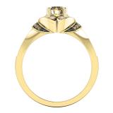 0.75 Carat (ctw) 18K Yellow Gold Round Cut Champagne & White Diamond Ladies Bridal Fashion Engagement Ring 3/4 CT