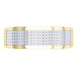 0.75 Carat (ctw) 14K Yellow Gold Brilliant White Diamond Men's Hip Hop Anniversary Wedding Band 3/4 CT