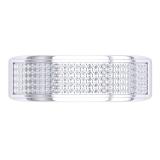 1.00 Carat (ctw) 14K White Gold Brilliant White Diamond Men's Hip Hop Anniversary Wedding Band 1 CT