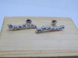 0.90 Carat (ctw) 14K White Gold Round White Diamond Ladies Journey Drop Earrings