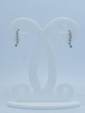 0.90 Carat (ctw) 14K White Gold Round White Diamond Ladies Journey Drop Earrings