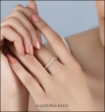 0.08 Carat (ctw) 10K Yellow Gold Round White Diamond Ladies Wedding Stackable Band Anniversary Guard Chevron Ring