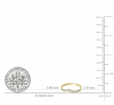 0.08 Carat (ctw) 10K Yellow Gold Round White Diamond Ladies Wedding Stackable Band Anniversary Guard Chevron Ring