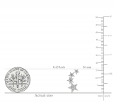 0.10 Carat (ctw) Sterling Silver Round Cut White Diamond Ladies Stars shaped Climber Earrings 1/10 CT