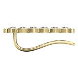0.15 Carat (ctw) 14K Yellow Gold Round Cut White Diamond Ladies Sweep Up Square Ear Climber Earrings