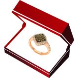 0.55 Carat (ctw) 10K Rose Gold Round Champagne & White Diamond Ladies Cluster Style Bridal Engagement Ring 1/2 CT
