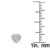 0.35 Carat (ctw) 10K White Gold Round Cut White Diamond Ladies Heart Shape Fashion Stud Earrings 1/3 CT