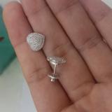 0.35 Carat (ctw) 10K White Gold Round Cut White Diamond Ladies Heart Shape Fashion Stud Earrings 1/3 CT