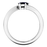 0.65 Carat (Ctw) 18K White Gold Round Blue Sapphire & White Diamond Ladies Forever Together Two Stone Bypass Style Bridal Engagement Ring