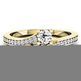 0.50 Carat (ctw) 10K Yellow Gold Round White Diamond Ladies Forever Together Two Stone Bypass Style Bridal Engagement Ring 1/2 CT