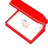 0.30 Carat (ctw) 10K White Gold Round White Diamond Ladies Forever Together Two Stone Bypass Style Swirl Bridal Engagement Ring 1/3 CT