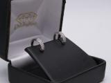 0.30 Carat (ctw) 10K White Gold Round White Diamond Ladies Pave Set Huggies Hoop Earrings 1/3 CT