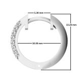 0.30 Carat (ctw) 10K White Gold Round White Diamond Ladies Pave Set Huggies Hoop Earrings 1/3 CT