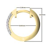 0.30 Carat (ctw) 10K Yellow Gold Round White Diamond Ladies Pave Set Huggies Hoop Earrings 1/3 CT