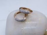 0.30 Carat (ctw) 18K Rose Gold Round White Diamond Ladies Pave Set Huggies Hoop Earrings 1/3 CT