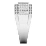 0.65 Carat (ctw) 10K White Gold Round White Diamond Men's Hip Hop Micro Pave Anniversary Wedding Band