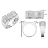 0.65 Carat (ctw) 10K White Gold Round White Diamond Men's Hip Hop Micro Pave Anniversary Wedding Band