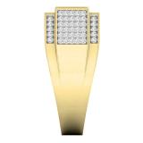 0.65 Carat (ctw) 10K Yellow Gold Round White Diamond Men's Hip Hop Micro Pave Anniversary Wedding Band