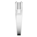 0.15 Carat (ctw) 10K White Gold Round White Diamond Men's Micro Pave Hip Hop Wedding Band