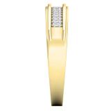 0.15 Carat (ctw) 10K Yellow Gold Round White Diamond Men's Micro Pave Hip Hop Wedding Band