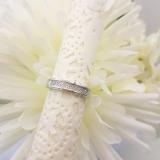 0.15 Carat (ctw) 14K White Gold Round White Diamond Men's Micro Pave Hip Hop Wedding Band