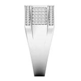 0.60 Carat (ctw) 10K White Gold Round White Diamond Men's Hip Hop Micro Pave Anniversary Wedding Band