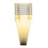 0.60 Carat (ctw) 14K Yellow Gold Round White Diamond Men's Hip Hop Micro Pave Anniversary Wedding Band