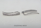 0.30 Carat (ctw) 10K White Gold Round Cut White Diamond Ladies Curved Bar Ear Climber Earrings